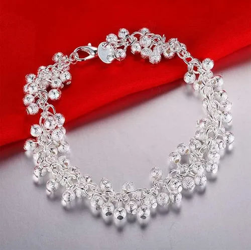 Vista 3 de Dofihy Pulseras de plata de ley S925 para mujer, pulseras para mujer, pulsera de cadena de muñeca con dije para mujer, Plata, Sin gemas.