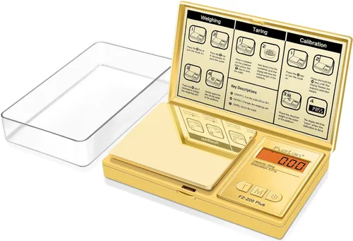 Vista 8 de Báscula digital de bolsillo de Fuzion, precisión de 0.01 gramos, báscula mini de 200g, báscula pequeña para alimentos, joyería, hierbas, especias