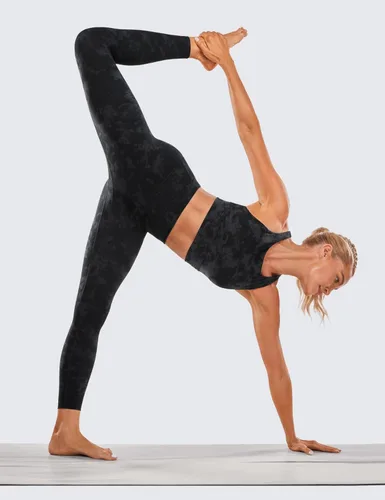 Vista 15 de CRZ YOGA Leggings de entrenamiento para mujer con sensación de desnudez cepillada de 25 pulgadas, pantalones de yoga de compresión de cintura alta
