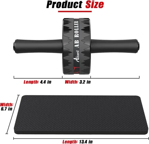 Vista 6 de Abiarst Rueda de rodillo abdominal, equipo de entrenamiento de abdominales para entrenamiento de fuerza abdominal y central, ruedas de ejercicio