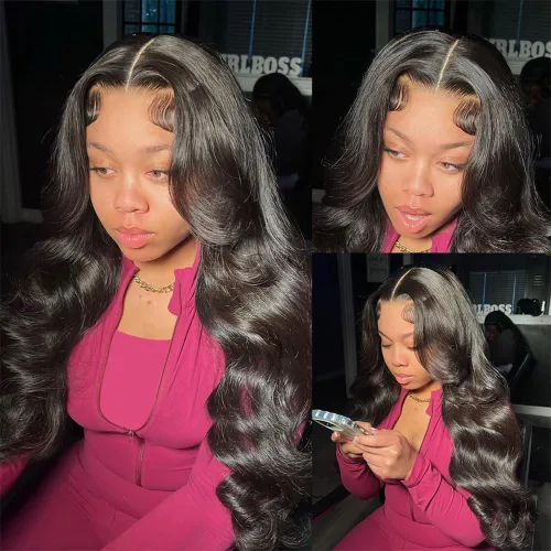 Vista 2 de Pelucas de cabello humano con encaje frontal 360 con cabello de bebé, pelucas de encaje frontal HD, densidad del 200%, pelucas de encaje frontal 360