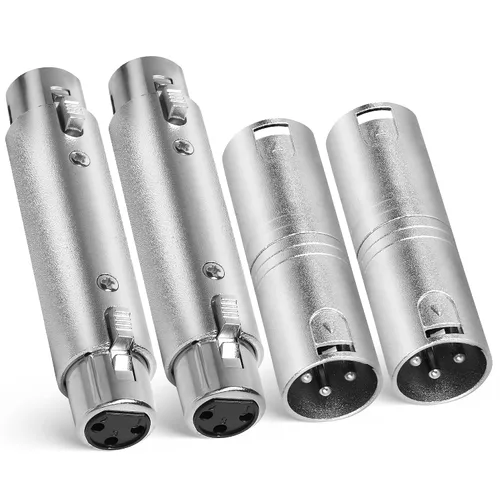 Vista 9 de Adaptador de micrófono XLR 2 unidades, 3 pines XLR macho a hembra, convertidor de conector de extensión de audio para altavoz, mezcladores,