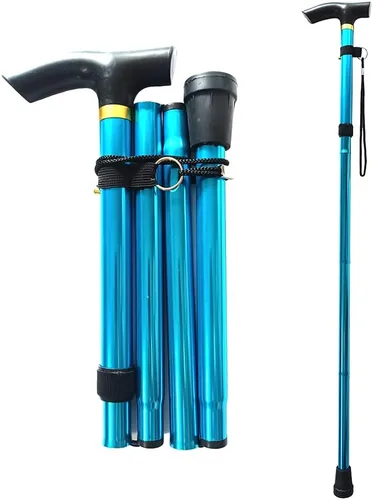Vista 10 de Bastón plegable para mujeres y hombres mayores, palos ligeros plegables para equilibrio de personas mayores, bastones ajustables, palo y muletas