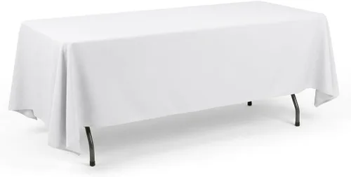 Vista 22 de Mantel rectangular de poliéster, manteles para mesas rectangulares de 6 pies, manteles de tela decorativa lavable para bodas, banquetes y campamento
