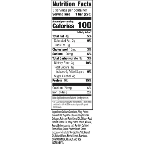 Vista 2 de Protein One Barras de proteína de 90 calorías, chocolate con mantequilla de maní, aptas para Keto, 5 unidades, 4.8 onzas