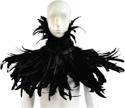 Vista 3 de LVOW - Disfraz gótico de plumas negras para hombre