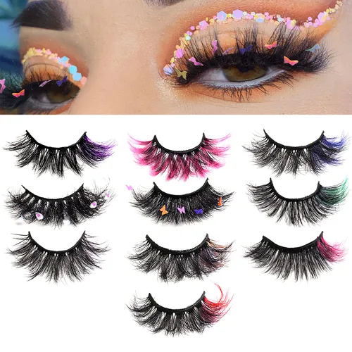 Vista 13 de Pestañas Postizas Blancas de Halloween Herramientas de Extensión de Pestañas Blancas para Ojos Anime Cosplay Maquillaje de Aspecto Natural Pestañas