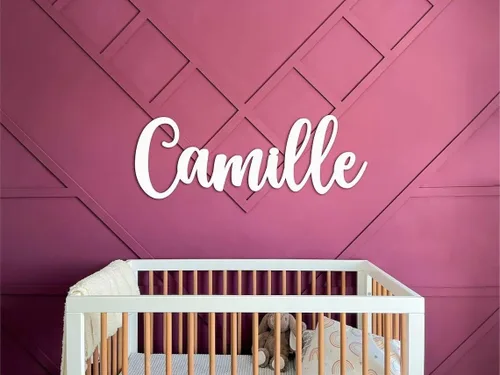 Vista 2 de Letrero de nombre personalizado para cuarto de bebé, letreros de madera personalizados para habitación de niños, letrero de nombre personalizado