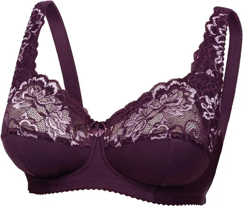 Vista 7 de frugue Sujetador reductor de encaje sin varillas para mujer, talla grande