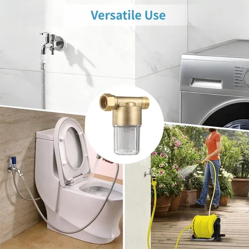 Vista 5 de yeesport Filtro de sedimentos para manguera de jardín, filtro de agua en línea, filtro de agua a máquina para calentador de agua eléctrico, ducha