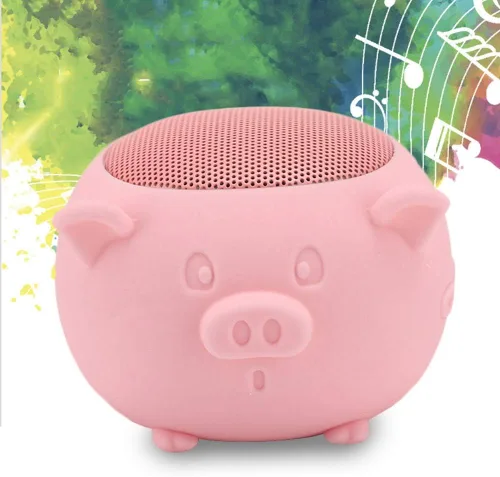 Vista 5 de Lindo altavoz Bluetooth, bonito cerdo mini altavoz portátil Bluetooth 5.0 micrófono integrado para decoración de escritorio, hogar, viajes, saliente