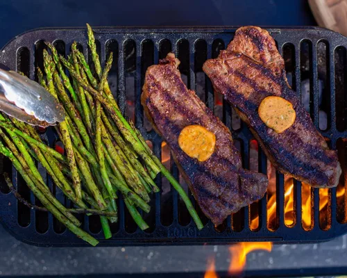 Vista 7 de Lodge Sportsman's Pro - Parrilla de hierro fundido, parrilla portátil de carbón con rejilla extraíble y doble ventilación de aire, cocina resistente