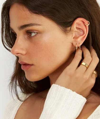 Vista 8 de GIEOGOCN Anillos de oro para mujer que no se deslustra, delicados anillos apilables chapados en oro de 14 quilates para mujeres, adolescentes