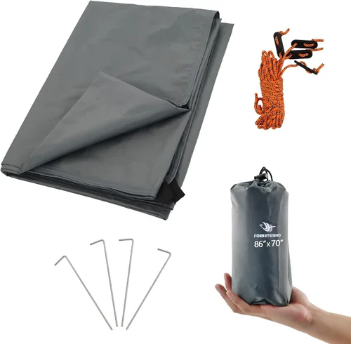 Vista 8 de Lona de camping impermeable con bolsa de transporte para debajo de la tienda, huella ultraligera para tienda de campaña en el suelo, senderismo