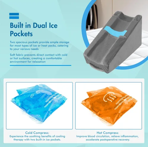 Vista 4 de Almohada de elevación de brazo con 2 bolsillos, almohada de elevación de cuña de brazo excelente, almohada ergonómica de apoyo para codo