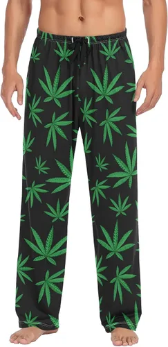 Vista 2 de Oyihfvs Pantalones de pijama para hombre pantalones rectos para dormir ropa de dormir con bolsillos