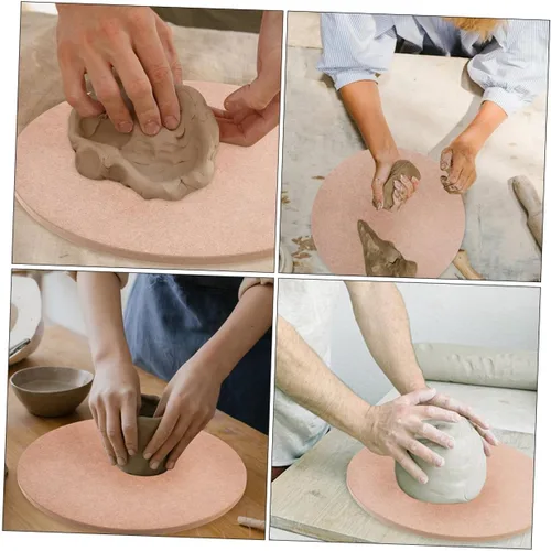 Vista 4 de EXCEART Rueda de cerámica de madera, base sin terminar para cerámica, herramienta portátil de tabla de secado de arcilla para esculpir cuencos