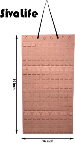 Vista 5 de SivaLife Organizador de aretes, soporte para aretes para colgar en la pared, almacenamiento de exhibición de pendientes para mujeres y niñas