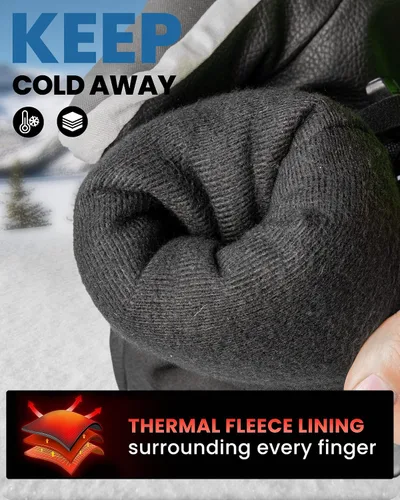 Vista 3 de OutdoorMaster Guantes de esquí para hombres y mujeres, guantes de nieve de 3 dedos, guantes de snowboard con pantalla táctil completa, guantes