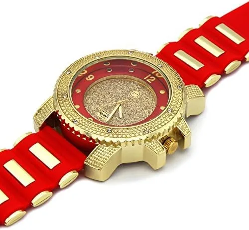 Vista 5 de Techno Pave Juego de reloj de diamantes helados de gran tamaño y pulsera cubana para hombre