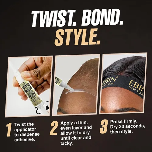 Vista 6 de EBIN NEW YORK Wonder Lace Bond - Bolígrafo de pegamento para peluca con punta de silicona, 0.14 fl oz