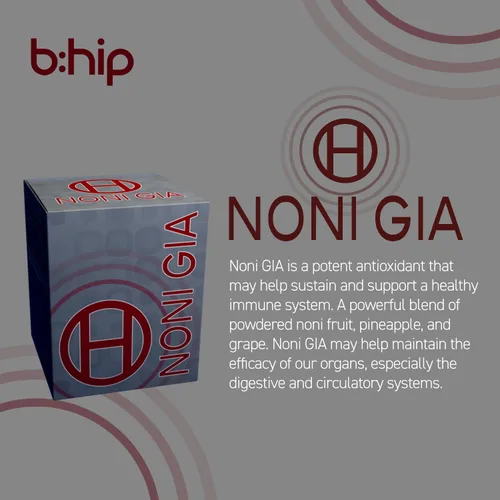 Vista 3 de bhip Noni Gia - Apoya el sistema inmunológico, salud cardiovascular saludable, vitaminas y minerales, cafeína, sin gluten y lactosa, 30 porciones