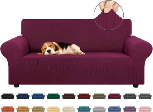 Vista 18 de KEKUOU Funda elástica para sofá biplaza, funda de sofá para sofá de 2 cojines (55-78 pulgadas), protector de muebles con parte inferior elástica