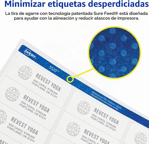 Vista 7 de Avery Etiquetas de envío duraderas e impermeables con tecnología Sure Feed, 3-1/3 x 4 pulgadas, blancas, compatibles con láser, 300 etiquetas