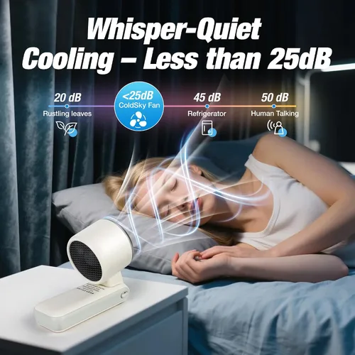 Vista 3 de Chudeilo Ventilador de mano turbo portátil con refrigeración por hielo: batería de 4000 mAh, viento de 5 velocidades, motor sin escobillas, carga