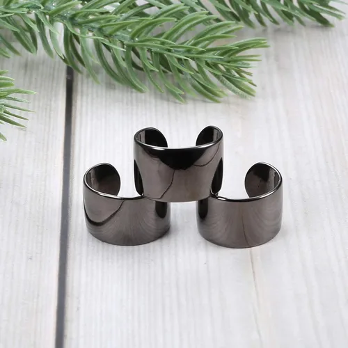 Vista 2 de JOERICA Juego de 3 anillos de banda ajustable para mujeres y hombres, anillos de nudillos planos, lisos, de banda ancha, Cobre, Zirconia cúbica