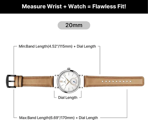 Vista 116 de Fullmosa Correa de reloj de liberación rápida de 0.866 in, 0.787 in y 0.709 in, bandas de cuero bruñido para Samsung Galaxy Watch/Garmin Watch