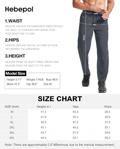 Vista 7 de Pantalones de senderismo ligeros para hombre, de secado rápido, pantalones deportivos de pesca, correr, entrenamiento, 3 bolsillos con cremallera