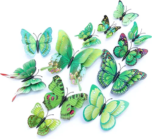Vista 11 de OPSEAM - Calcomanías 3D de mariposa, 24/48 unidades, para decoraciones de pared, fiestas, con imanes (morado, 24)
