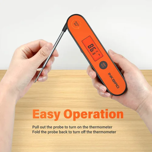Vista 9 de Inkbird Termómetro de carne de lectura instantánea IHT-1P, termómetro digital impermeable recargable para alimentos con calibración, imán