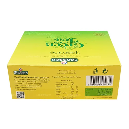 Vista 5 de Stassen Pure té verde de jazmín, 100 bolsas de té