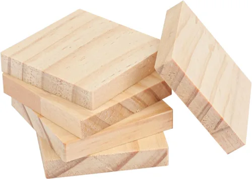 Vista 3 de 120 cuadrados de madera de 2 pulgadas para manualidades, bloques de madera sin terminar de 2 x 2 pulgadas, bloques cuadrados de madera de 1/4