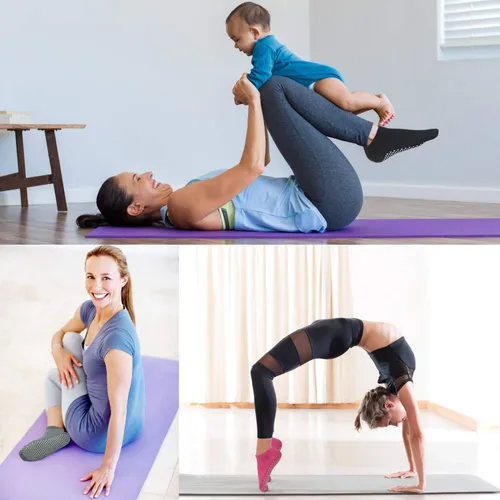Vista 3 de Calcetines antideslizantes para pilates, ballet, yoga, para mujer