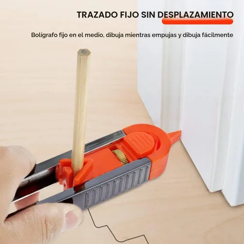 Vista 3 de Medidor de contorno preciso ajustable con cerradura y lápiz para carpintería, copia de construcción, duplicador de forma irregular, medición