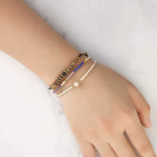 Vista 5 de KELITCH Women Strand Bracelets Seed Bead Thin Rope Friendship Bracelets Handmade Adjustable Jewelry