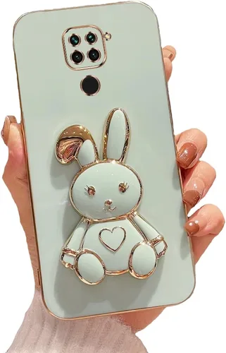 Vista 101 de Funda con soporte de conejo de corazón para Xiaomi Redmi A1, galvanizado suave TPU protector delgado a prueba de golpes con lindo conejito soporte