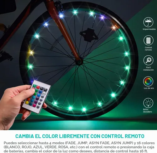Vista 4 de Waybelive LED Bike Wheel and Frame Lights, Waterproof
