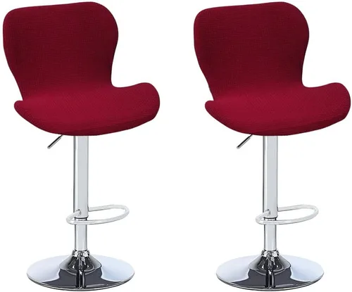 Vista 22 de Juego de 2 fundas para sillas de bar de altura de mostrador, fundas elásticas para taburetes de bar giratorios de jacquard, fundas protectoras