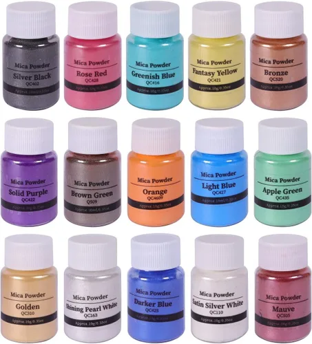 Vista 11 de 15 botellas de pigmento de limo, polvo de mica para hacer jabón, pigmentos de color de resina, polvo de mica para hacer velas, resina epoxi, brillo