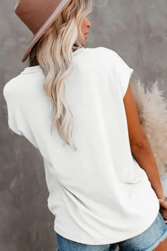Vista 26 de CNFUFEN Camisetas de manga corta/larga para mujer, a la moda, casual, de verano, ligeras, sólidas, de moda