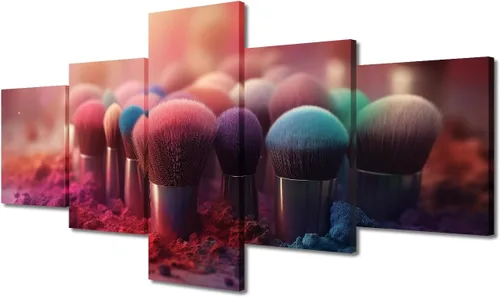 Vista 48 de Póster abstracto de labios de niña, cuadros dorados sobre lienzo, arte de pared, hermosos pósteres e impresiones en lienzo de 5 piezas, arte