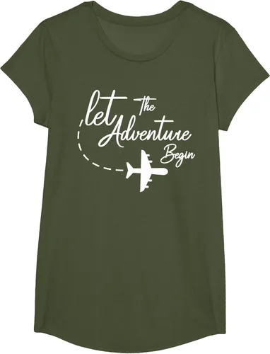 Vista 98 de Let The Adventure Begin - Camiseta inspiradora en modo de viaje en avión, Negro, S