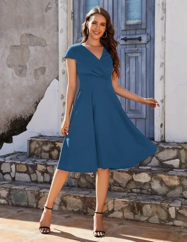 Vista 3 de BeryLove Vestidos formales para mujer, vestidos de regreso a casa, vestidos de cóctel para invitados de boda, elegante vestido casual de iglesia