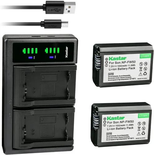Vista 5 de Kastar NP-FW50 LTD2 - Cargador de batería USB para Sony Alpha α5000, a5000, ILCE-5100, Alpha α5100, a5100, ILCE-6000, Alpha α6000, a6000, ILCE-6100