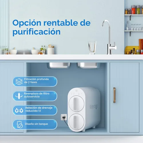 Vista 8 de Waterdrop G2 - Sistema de ósmosis inversa, sistema de filtro de agua Ro sin tanque de 7 etapas, sistema de filtración de agua debajo de la pileta