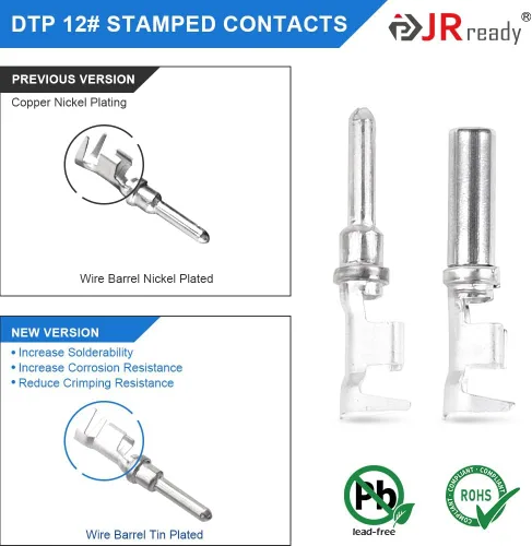 Vista 4 de JRready Kit de conectores DT Deutsch, conector de 2 pines, conector de 3,4,6,8,12 pines, herramienta de crimpado Deutsch (ACT-LY-16DT), tamaño 16